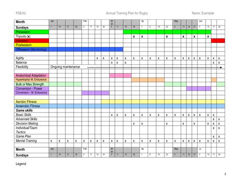 Excel Training Schedule Template