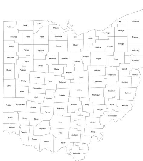 Printable Ohio County Map