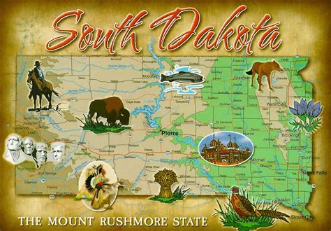 My Favorite Views: South Dakota - Map, The Mount Rushmore State