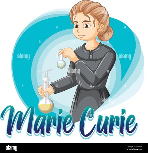 Portrait of Marie Curie in cartoon style illustration Stock Vector ...