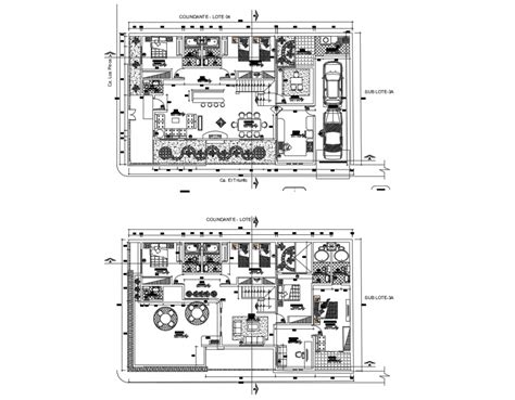 Architecture floor layout plan details of residential house dwg file ...