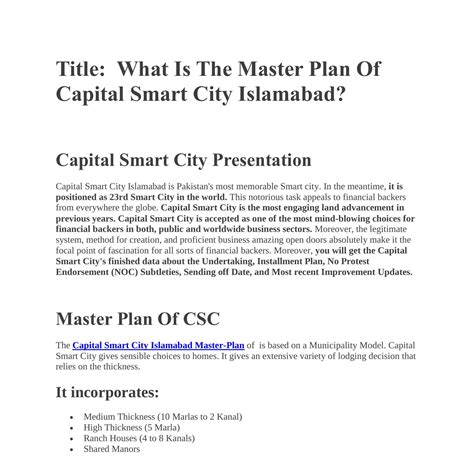 What Is The Master Plan Of Capital Smart City Islamabad.pdf | DocDroid