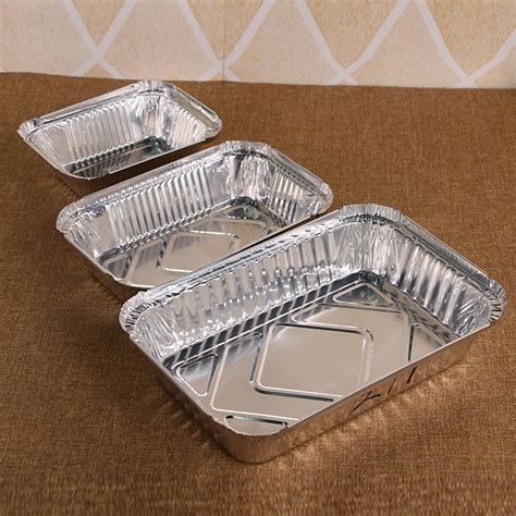 10pcs Rectangle Shaped Disposable Aluminum Foil Pan Take-out Food ...