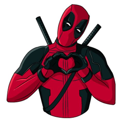 Deadpool Heart Hands - Sticker Mania