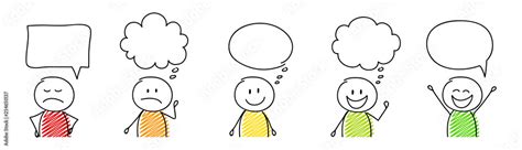 Cartoon people with empty speech bubbles - set. Vector Stock Vector ...