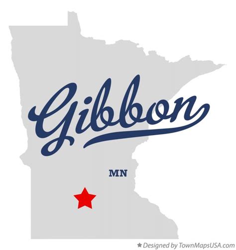 Map of Gibbon, MN, Minnesota