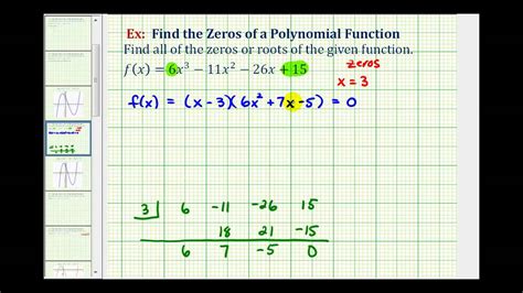 Ex 2: Find the Zeros of a Polynomial Function - Real Rational Zeros ...