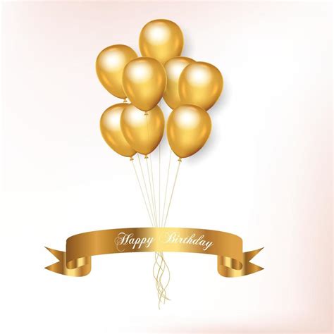 Birthday golden balloons background with realistic background 4813221 ...