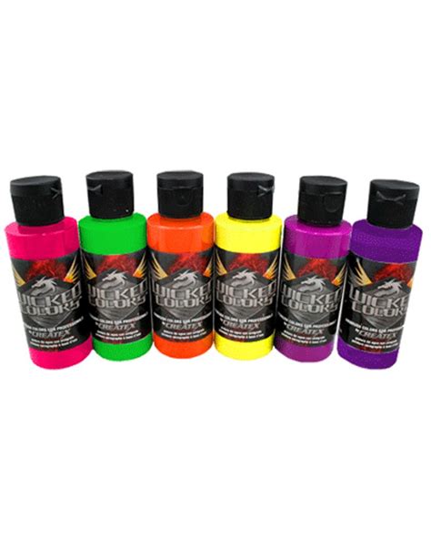 Createx Wicked Colors Set (Fluorescent) - SpraygunsDirect.co.uk