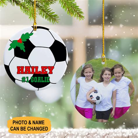 Custom Photo Soccer Christmas Ornament Soccer Ball Ornament ...