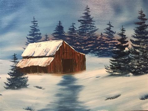 Winter Barn Paintings