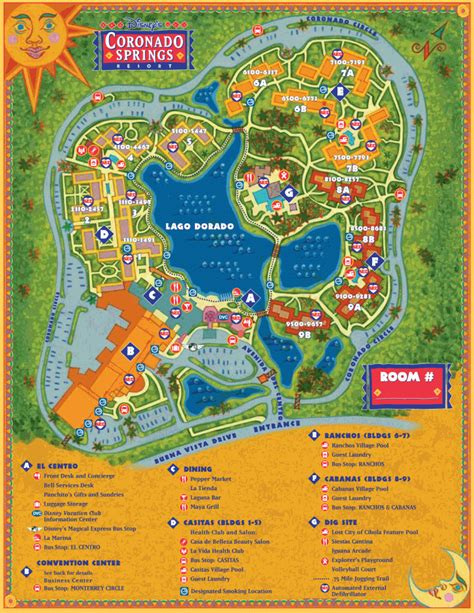 Disney's Coronado Springs Resort Map - Wdwinfo With Disney Springs Map ...