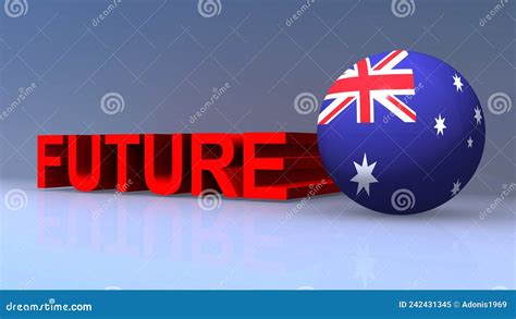 Future with Australia Flag on Blue Stock Image - Image of australia ...