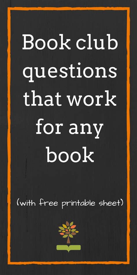 Free Printable Book Club Questions | Francesco Printable