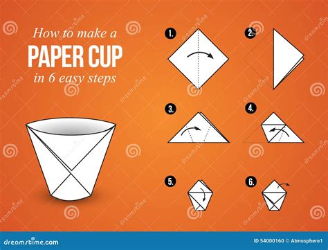 Paper Cup Instructions Origami â€“ Make Your Own Cup Stock Vector ...