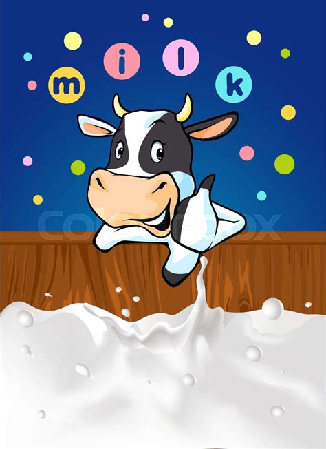 funny design with cow recommending great milk - vector illustration ...