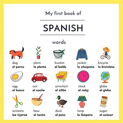 My First Book Of Spanish Words: Bilingual English Spanish Picture ...