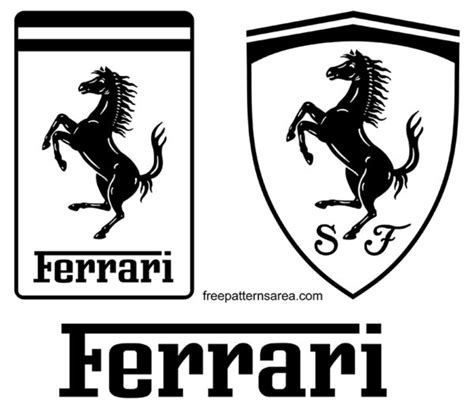 Ferrari Car Logo-Symbol Vectors - FreePatternsArea