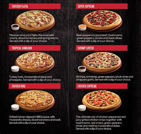 Menu at Pizza Hut pizzeria, Sharjah, University Rd