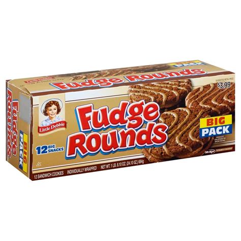 Little Debbie Sandwich Cookies Fudge Rounds: Nutrition & Ingredients ...