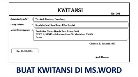 contoh desain nota dan kwitansi