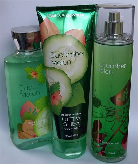 3 SET Bath & Body Works CUCUMBER MELON Body Cream / Fragrance Mist ...