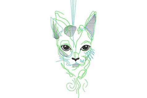 Cat Outline with Big Eyes · Creative Fabrica