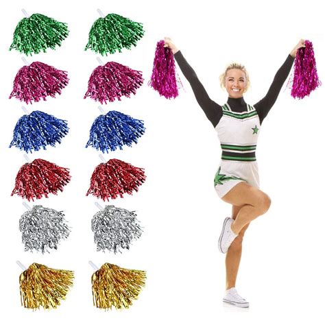 Buy RMENOOR 12 Pack Cheerleading Pom Poms Fluffy Pom Poms Cheer ...