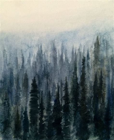 Forest painting foggy forest Misty landscape Misty trees | Etsy | Foggy ...