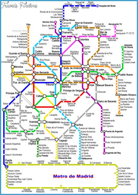 Madrid Subway Map - TravelsFinders.Com