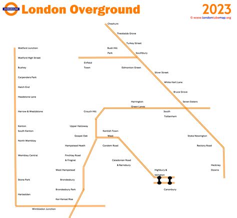 Map of the Overground Line (OG line). Updated 2023.