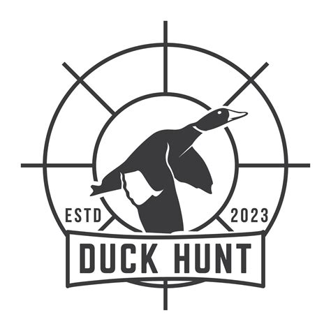 Duck Hunting Logo Emblem Silhouette with Guns and whoite isolated ...