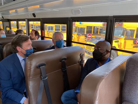 U.S. Sen Warnock Tours Blue Bird School Bus Plant in Georgia - School ...