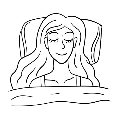 Doodle sticker with sleeping girl 10651928 Vector Art at Vecteezy