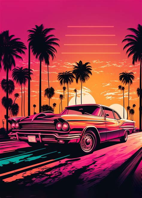 '80s Classic Car retro' Poster, picture, metal print, paint by Adryan ...