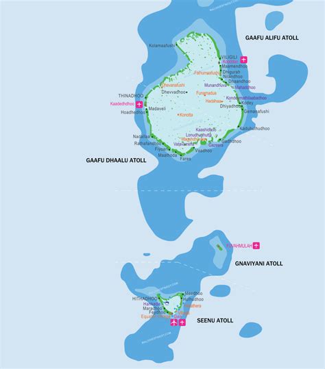 Maldives Map With Resorts, Airports and Local Islands 2018