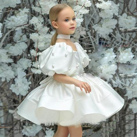 Puffy White Flower Girl Dress Wedding Bridesmaid Toddler - Etsy