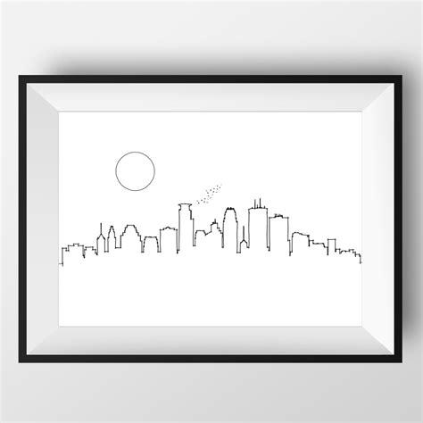 Minneapolis Skyline Minneapolis Art Minneapolis Print - Etsy