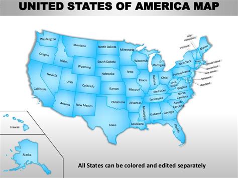 Usa country editable powerpoint maps with states and counties