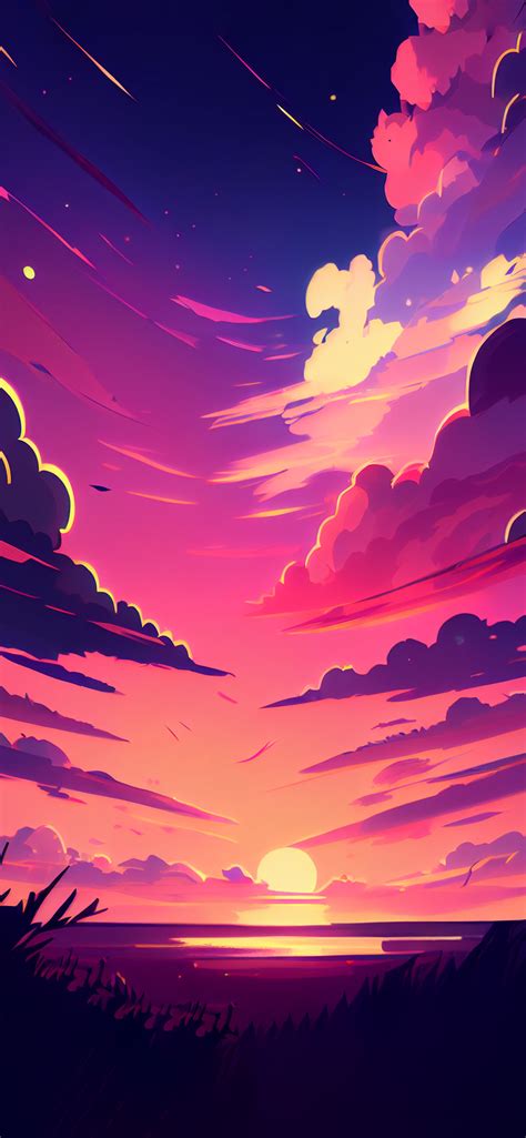 Sunset & Clouds Hot Pink Wallpapers - Sunset Aesthetic Wallpaper