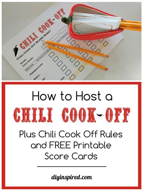 Chili Cook Off Rules and Free Score Sheet | Chili cook off, Cook off ...