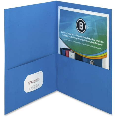 Business Source, BSN78491, Two-Pocket Folders, 25 / Box, Blue - Walmart ...