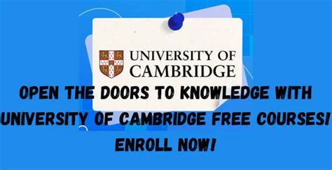 University Of Cambridge Free Online Courses - Career Opportunities