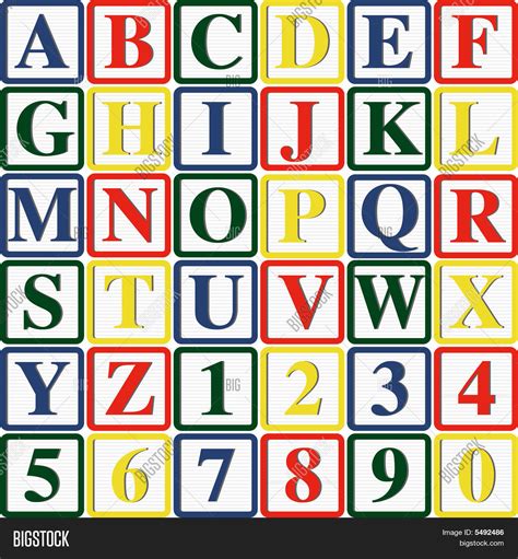 Baby Blocks Letters Numbers: Vector & Photo | Bigstock