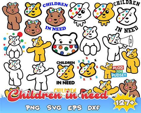 Children In Need Bundle Svg, Pudsey Bear Svg, Red Nose Day, | Inspire ...