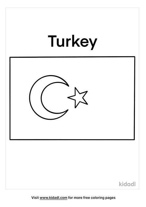 Free Turkey Flag Coloring Page | Coloring Page Printables | Kidadl