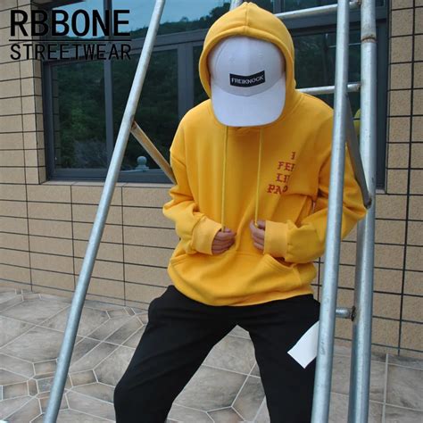 2016 Men yellow sweatshirts men Hip Hop Streetwear pure Sweatshirts ...