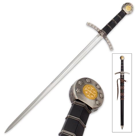 K EXCLUSIVE Jerusalem Rose Medieval Crusader Short Sword with Sheath ...