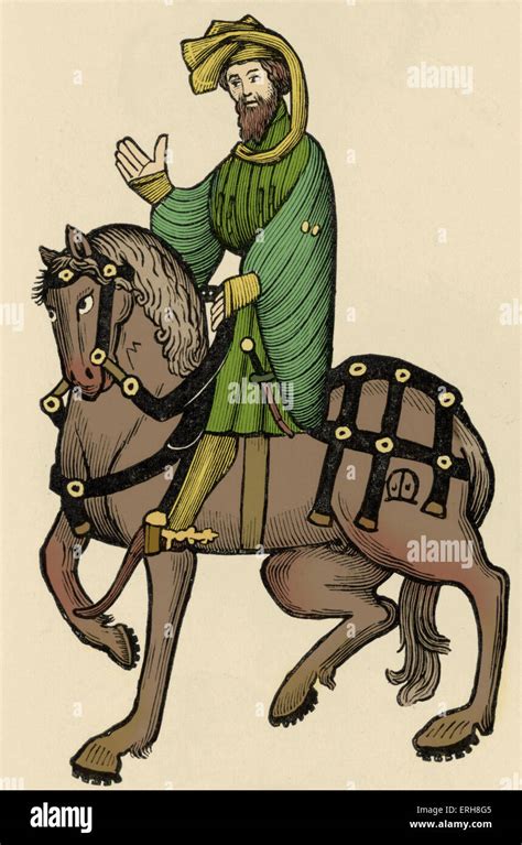 Geoffrey Chaucer ' S Canterbury Tales - The Knight On Horseback Stock ...