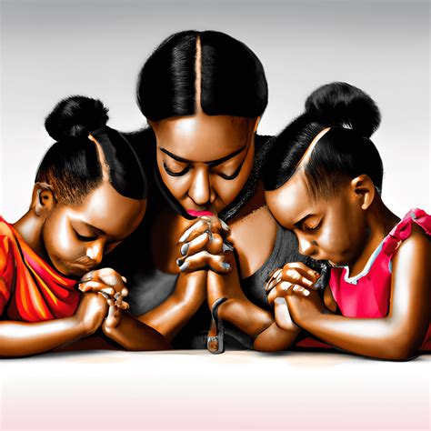 Beautiful Black Family Praying Together Hyper Realistic Artwork ...